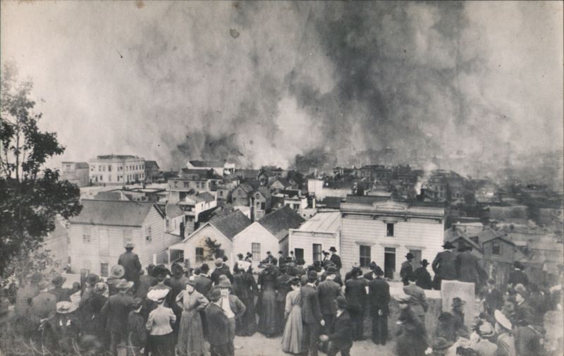 San Francisco Earthquake Fire Unchecked California