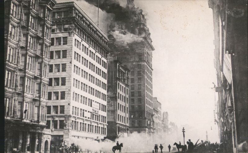 Burning of the Call Building, San Francisco Earthquake California