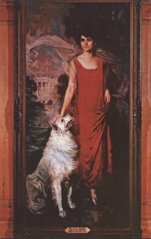 Mrs. Calvin Coolidge Portrait with Dog, White House