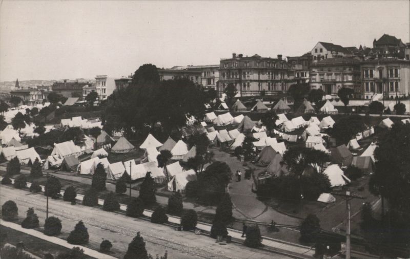 Camping Out Jefferson Square Turk & Gough San Francisco California