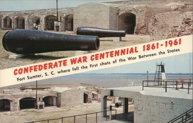 Fort Sumter Cannons, Confederate War Centennial 1861-1961 Charleston South Carolina