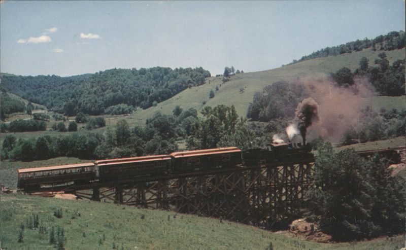 Tweetsie Railroad Train on Trestle, Blue Ridge Mountains Blowing Rock North Carolina