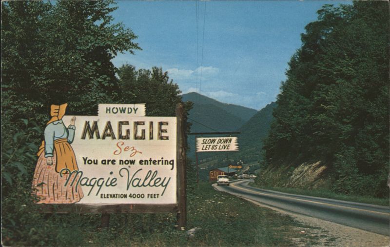 Maggie Valley Entrance Sign, Soco Gap, US 19 North Carolina