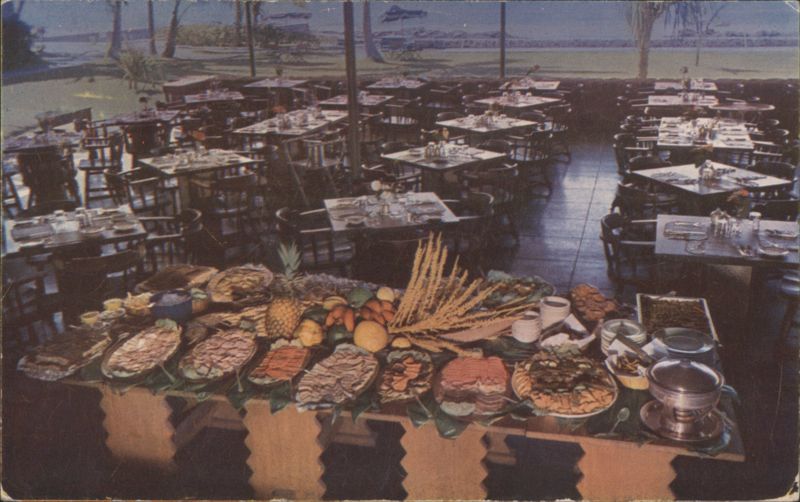 Kona Inn Dining Lanai, Kailua, Hawaii, Buffet Spread