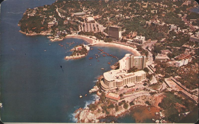 Caleta and Caletilla Beaches, Acapulco, Air View Gro. Mexico