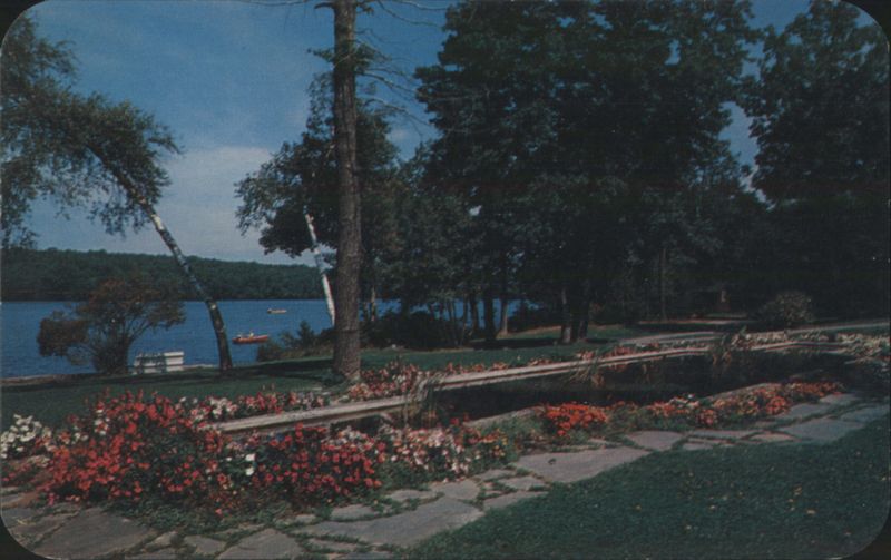 Tamiment Landscaped Pond with Floral Gardens & Bridge Pennsylvania