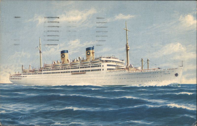 SS Italia Ocean Liner at Sea Cruise Ships