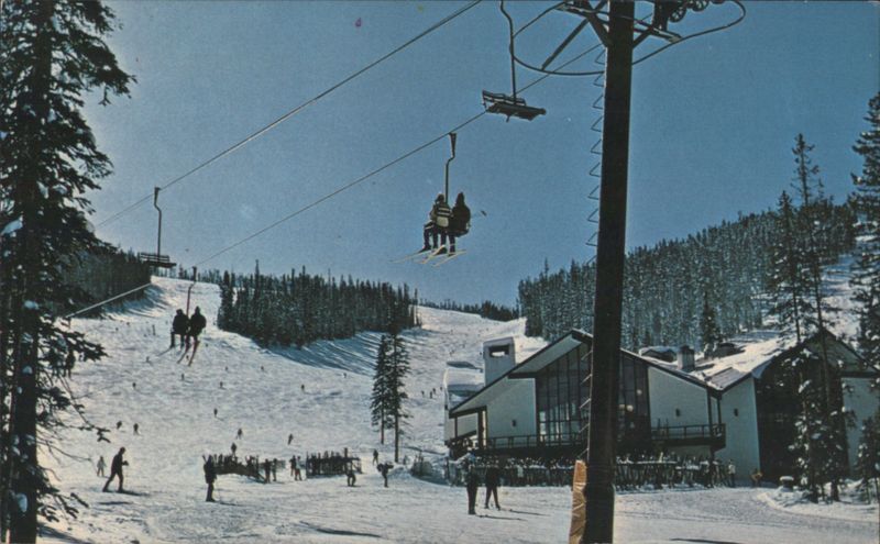 Winter Park, CO Ski Area Chairlift, Lodge & Skiers Colorado