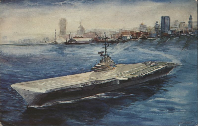 U. S. S. WASP (CVS-18) Aircraft Carrier Painting Allen Hawks