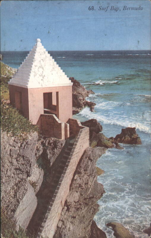 Surf Bay, Bermuda - Pyramid Roof Building on Cliff