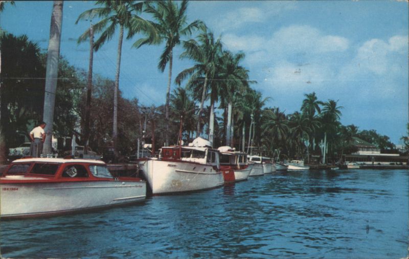Pleasure Craft Along the New River, Fort Lauderdale Florida