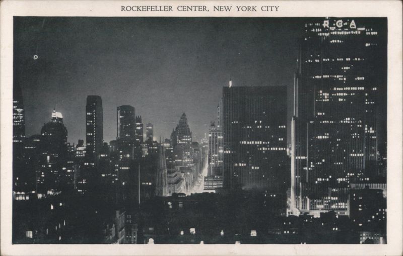 Rockefeller Center Night View, Midtown Manhattan, RCA Building New York