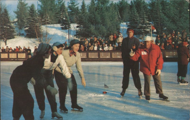 Ice-Skating Race Start at Grossinger's Rink New York