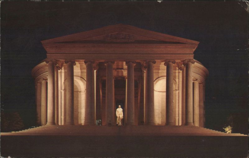 Jefferson Memorial Illuminated at Night, Washington DC District of Columbia