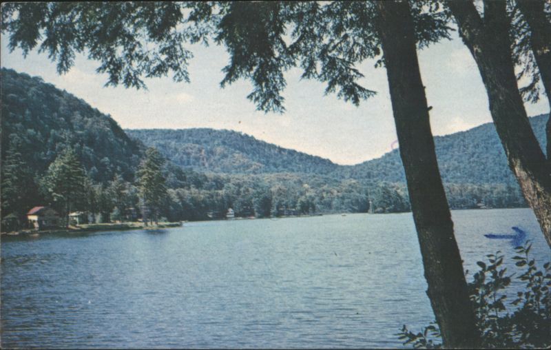 Metcalf Pond, Mountain Lake with Shoreline Houses Vermont