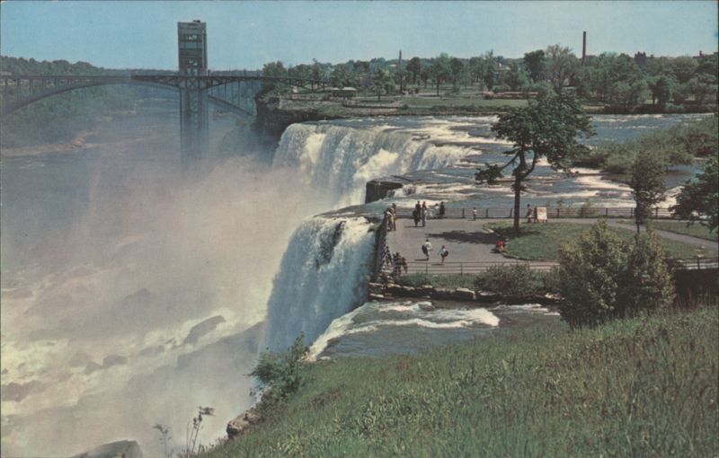 American Falls, Rainbow Bridge & Prospect Point Tower Niagara Falls New York