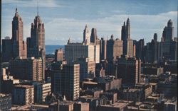 Chicago Skyline Looking Southerly from Chicago Avenue Postcard