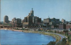 Skyline View of St. Paul with Mississippi River Postcard