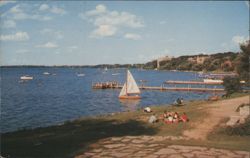 Lake Mendota and Water Front at Memorial Union Postcard