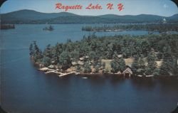 Raquette Lake, NY - Camp Echo & Adirondack Mountains Postcard