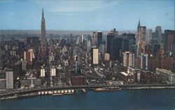 Midtown Manhattan Skyline, Empire State, Chrysler, Pan Am Postcard