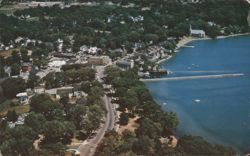 Aerial View of Skaneateles Lakefront & Business Section Postcard