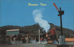 Frontier Town, Adirondacks, Steam Train, Cowboys Postcard