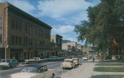 Main St. Bennington, VT - Green Mountains Shopping Postcard
