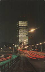 Xerox Building Downtown Night Scene Postcard
