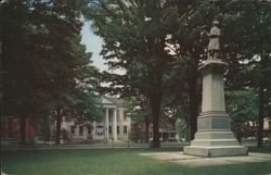 Tioga County Court House, Wellsboro, PA with Statue Postcard