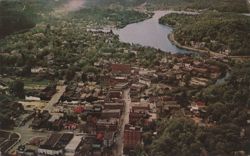 Aerial view of Saranac Lake, New York Postcard