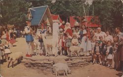 Santa & Helpers at Santa's Workshop, North Pole, NY Postcard