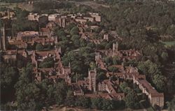 Duke University Aerial View, Collegiate Gothic Architecture Postcard
