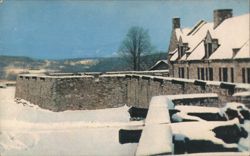 Fort Ticonderoga South Barracks & Platform in Winter Postcard