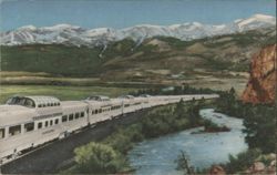 California Zephyr Vista-Dome Train Colorado Rockies Postcard