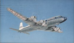 United Air Lines DC-7 Mainliner, The Nation's Newest Postcard