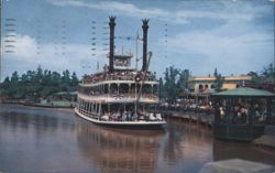 Disneyland Mark Twain Steamboat, Rivers of America Postcard