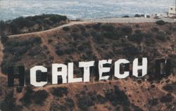CALTECH Hollywood Sign, Hollywood's 100th Anniversary 1987 Postcard