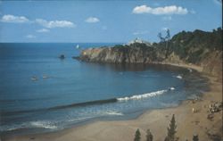 Anchor Bay, Gualala, CA - White Sand Beach, Fish Rock Postcard