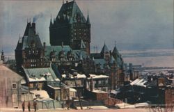Chateau Frontenac from Citadel slope, Harbor in background Postcard