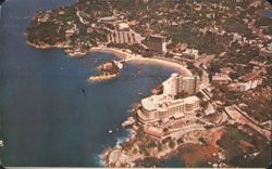 Caleta and Caletilla Beaches, Acapulco, Air View Postcard