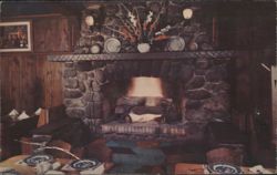 Red Coach Grilles Fireplace Dining Room, Boston MA Postcard