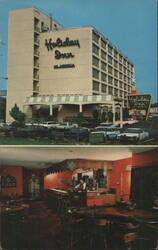 Holiday Inn County Hospital Los Angeles CA Bar Interior Postcard