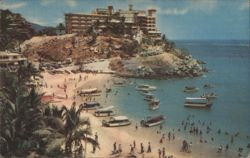Caleta Beach, Acapulco, Mexico with Hotel Caleta Postcard