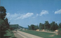 New York State Thruway Looking North at 121 Mile Marker Postcard