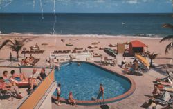 The Suez Motel Pool & Beach, Miami Postcard