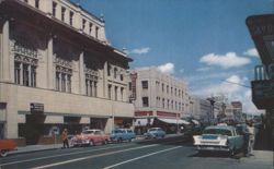 North Virginia Street Business Area, Cars & Buildings Postcard