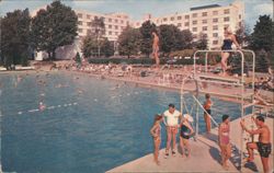 Concord Hotel Olympic Size Filtered Swimming Pool Postcard