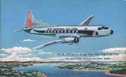 Fly Eastern's Great New Silver Falcon Airliner Postcard