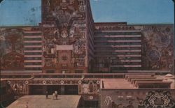 Murals in Natural Stone, Communications Building Postcard